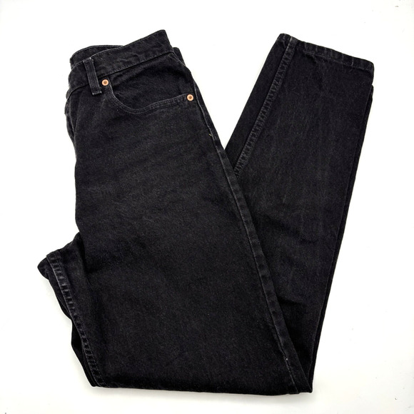 1993 Levi's 550 Black Denim High Rise Relaxed Tapered Jeans 11 29x31" USA Made - Picture 15 of 16